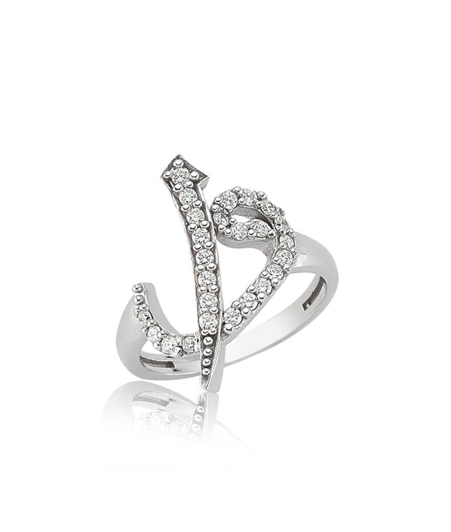 Gümüş Elif Vav Bayan Yüzük