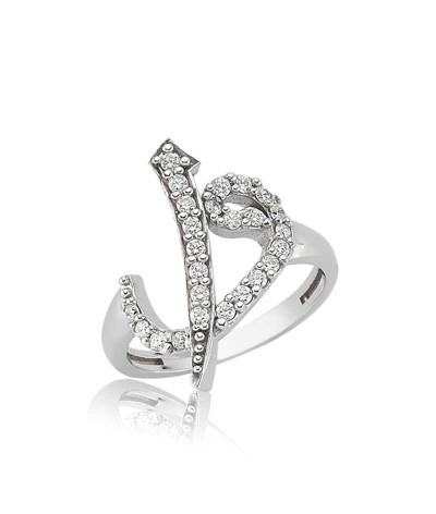 Gümüş Elif Vav Bayan Yüzük