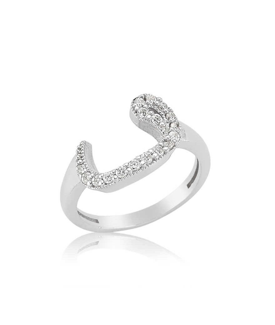 Gümüş Vav Bayan Yüzük