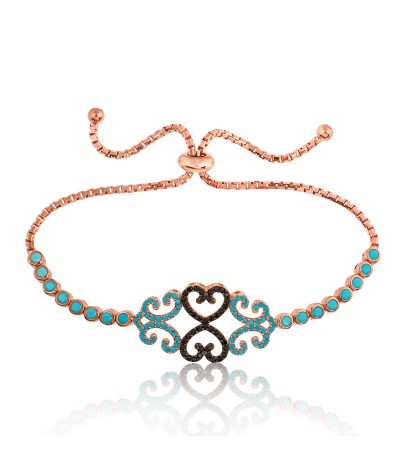 Gümüş Vav Desenli Bayan Asansörlü Bileklik