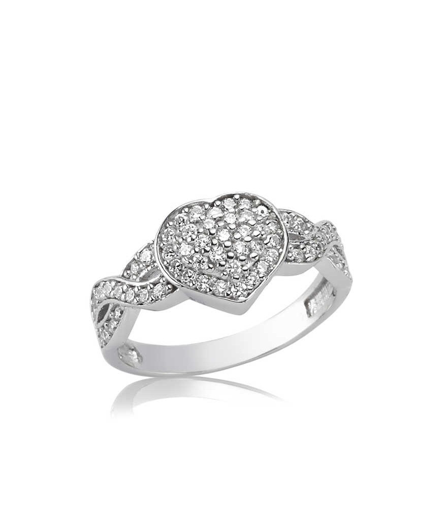 Gümüş Sonsuzluk Kalp Bayan Yüzük