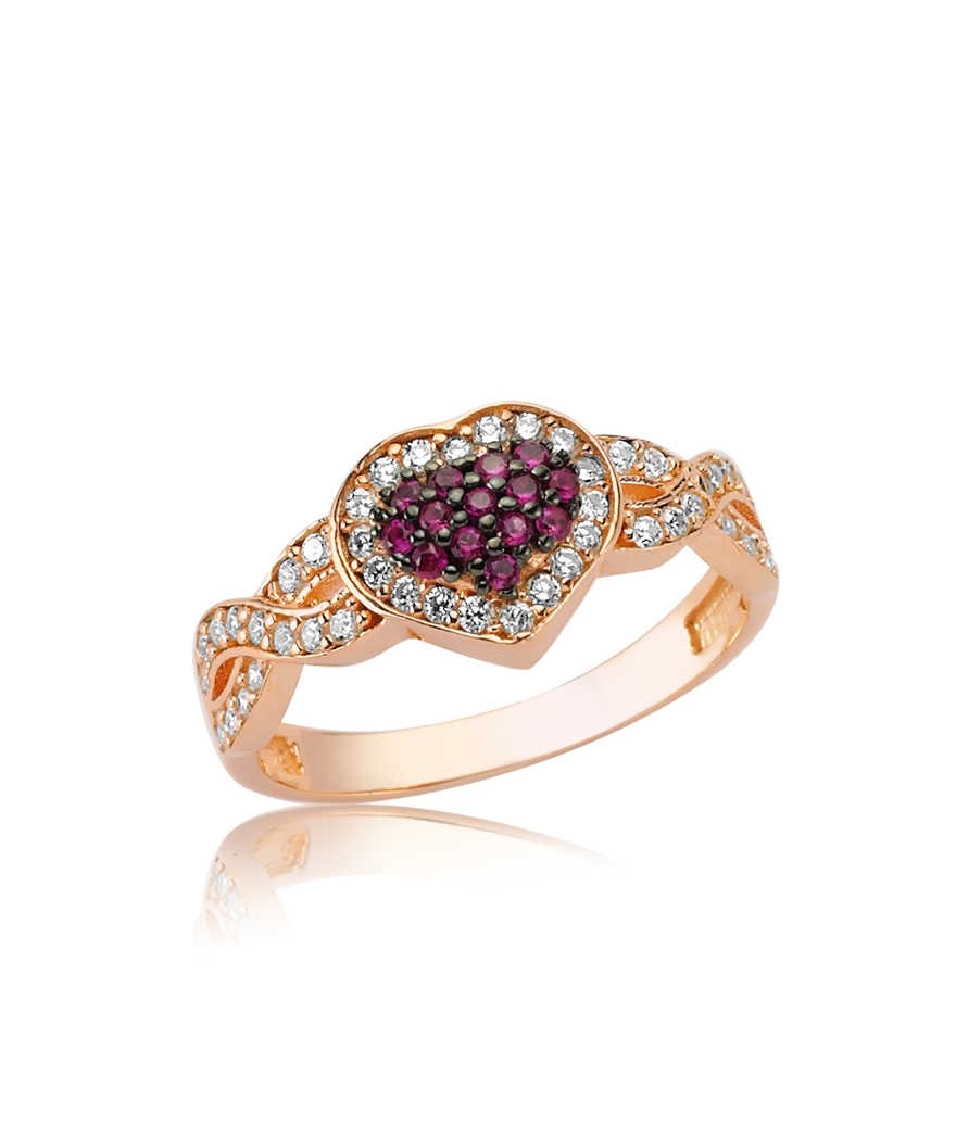 Gümüş Pembe Sonsuzluk Kalp Bayan Yüzük