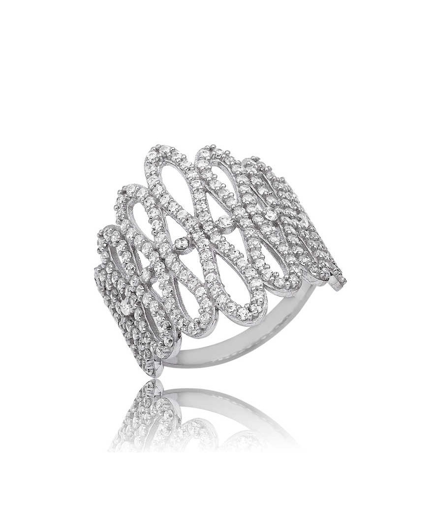 Gümüş Beyaz Sonsuzluk Bayan Yüzük