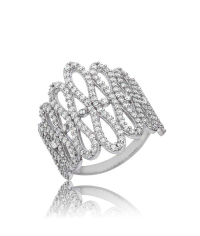 Gümüş Beyaz Sonsuzluk Bayan Yüzük