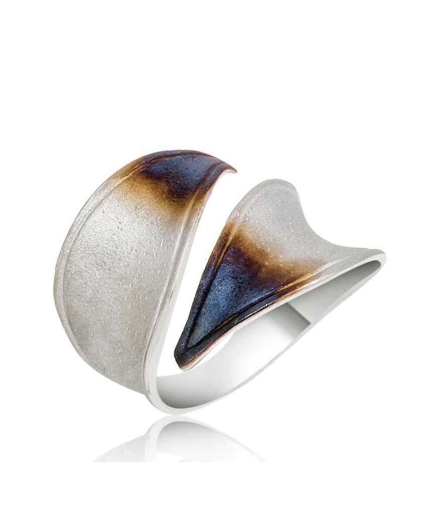 Gümüş Kuru Yaprak Bayan Yüzük