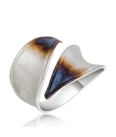 Gümüş Kuru Yaprak Bayan Yüzük