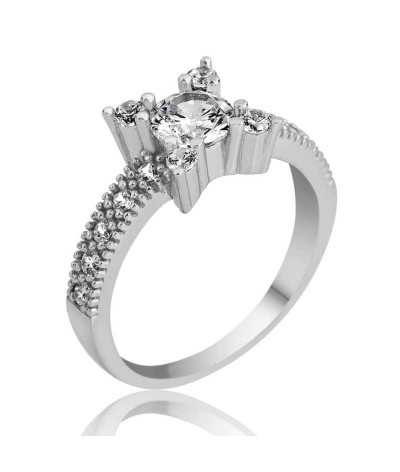 Gümüş Tek Taş Bayan Yüzük