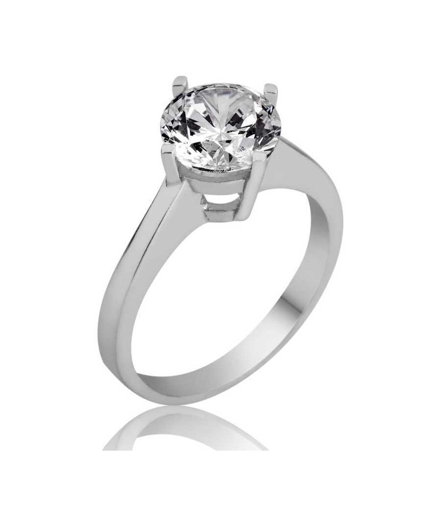 Gümüş Tek Taş Bayan Yüzük