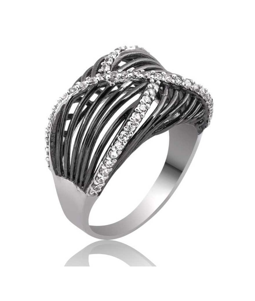 Gümüş Beyaz Taşlı Bayan Yüzük