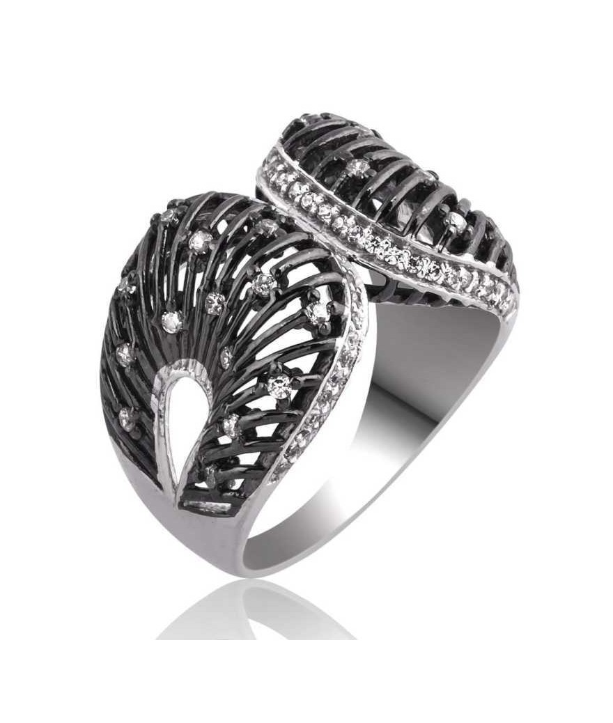 Gümüş Beyaz Taşlı Bayan Yüzük