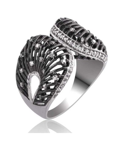 Gümüş Beyaz Taşlı Bayan Yüzük