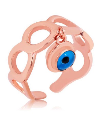 Gümüş Ayarlamalı Nazar Göz Bayan Yüzük