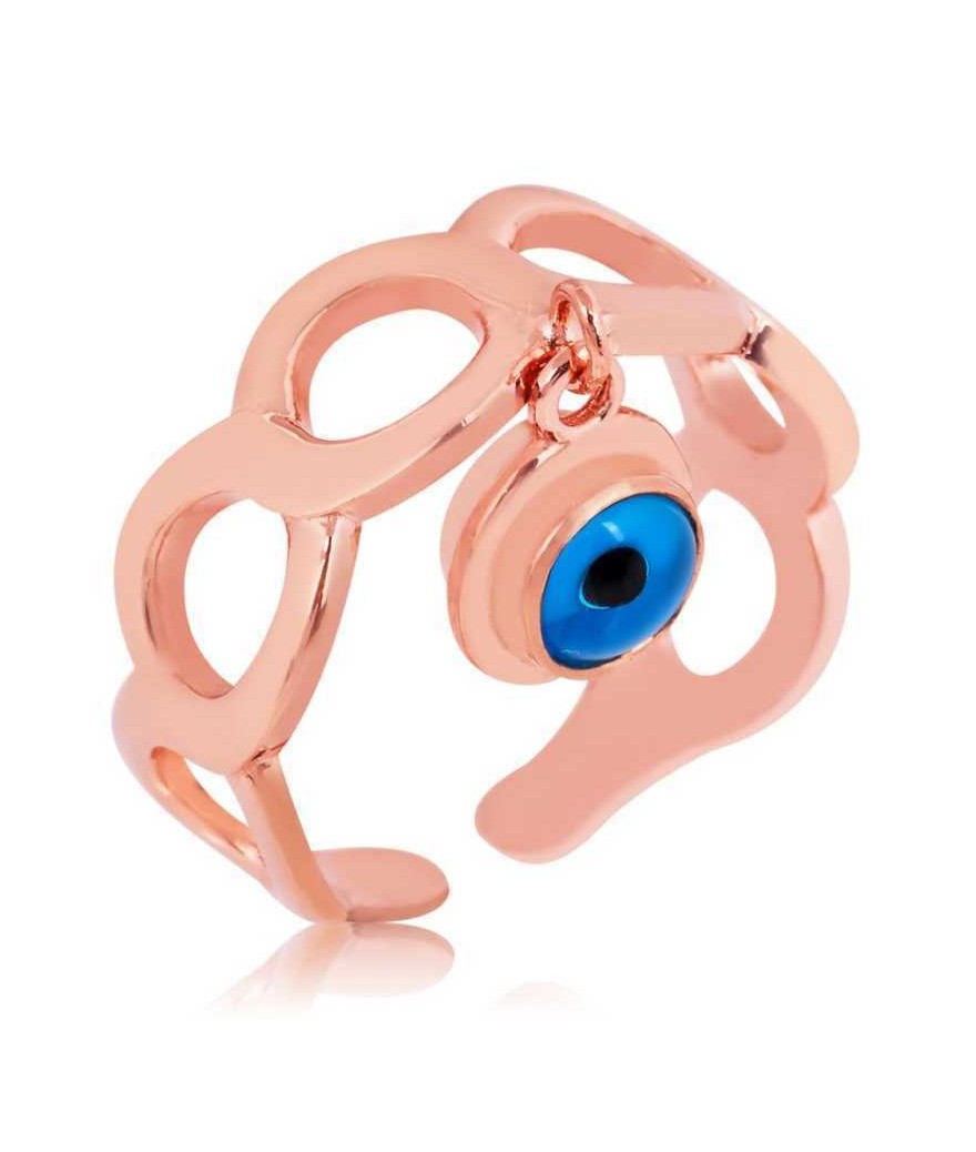 Gümüş Ayarlamalı Nazar Göz Bayan Yüzük