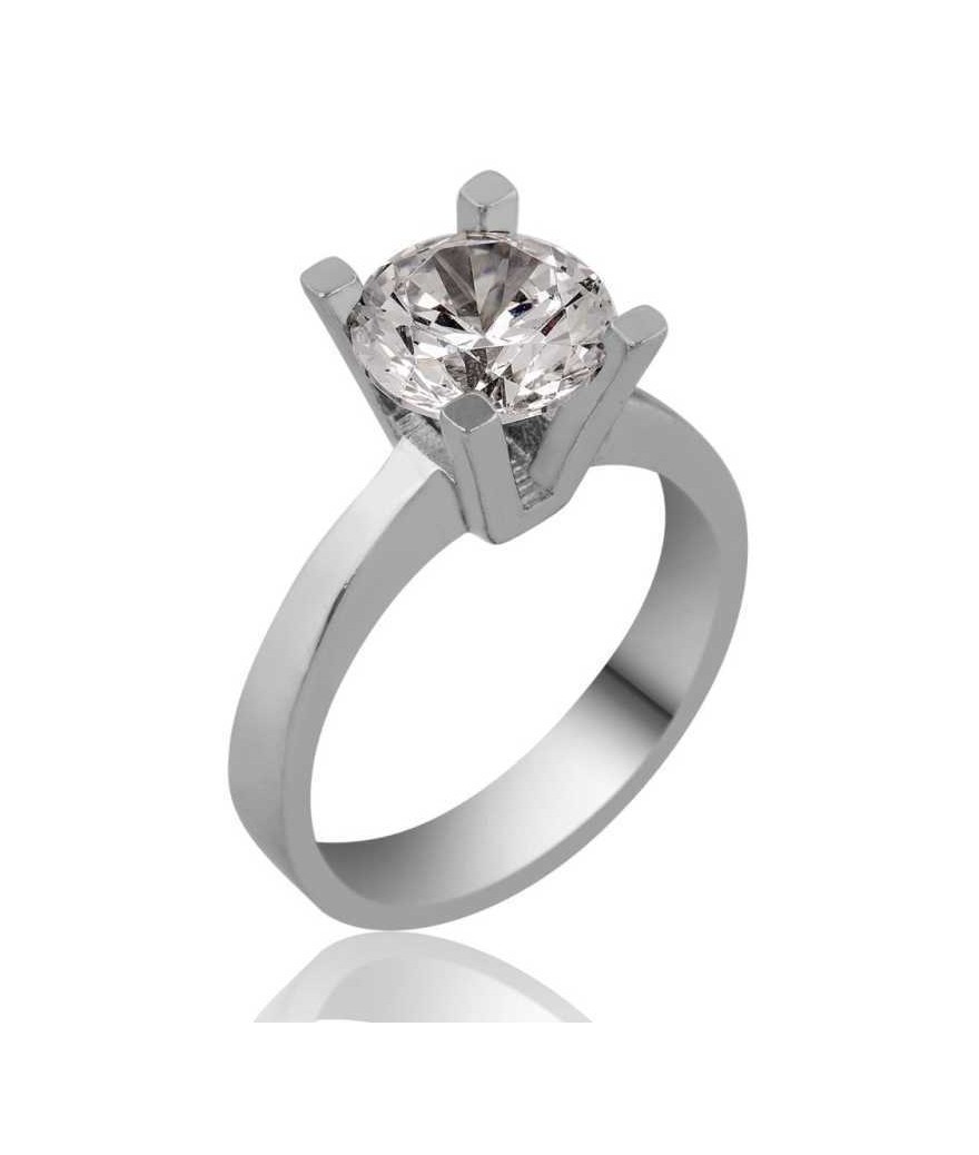 Gümüş Tek Taş Bayan Yüzük