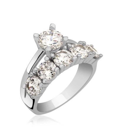 Gümüş Tek Taş ve Beş Taş Bayan Yüzük