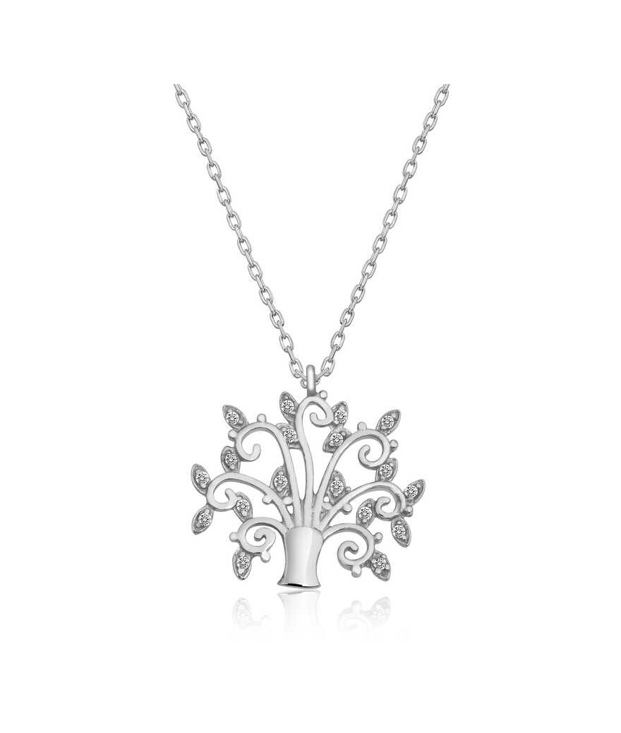 Gümüş Hayat Ağacı Bayan Kolye