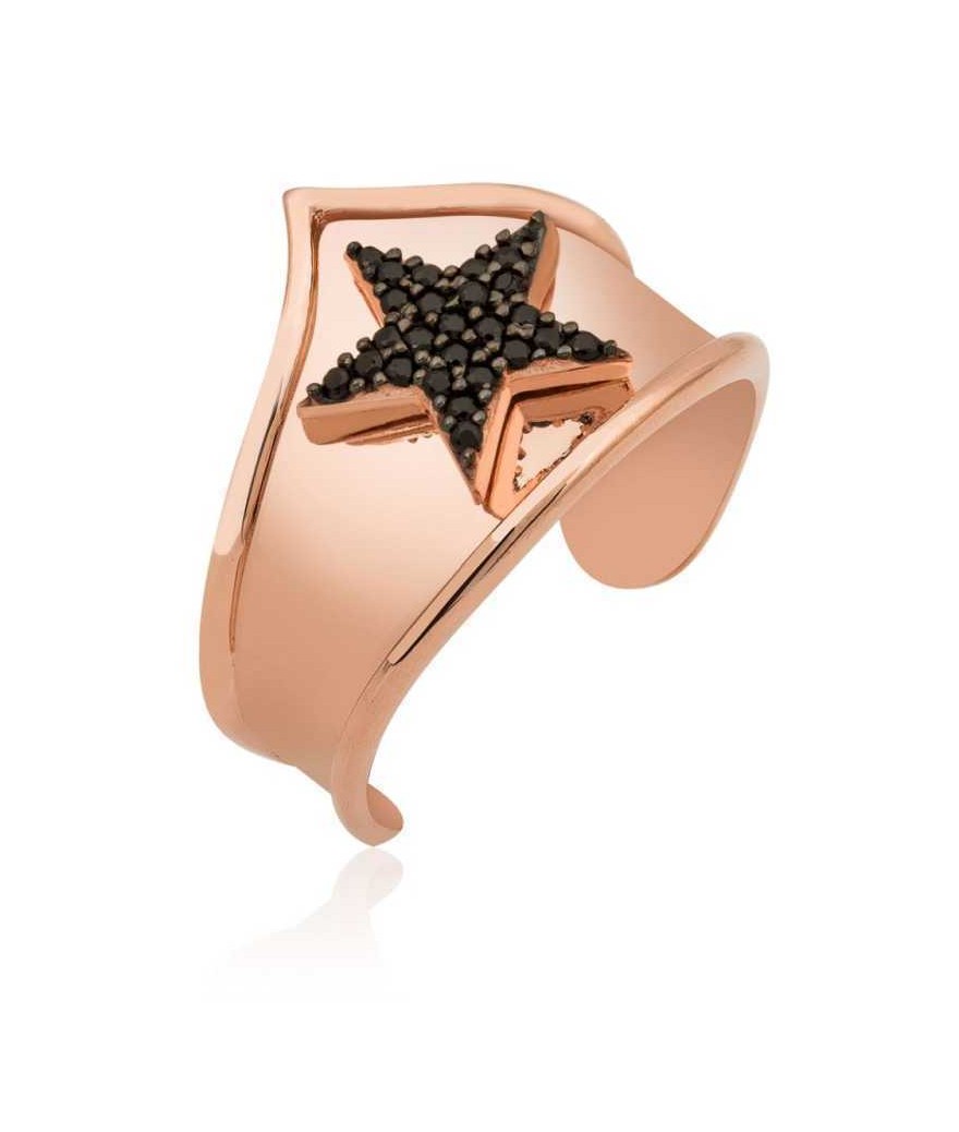 Gümüş Yıldız Desenli Eklem Yüzük