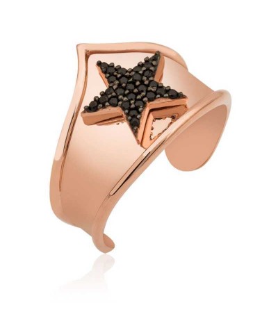 Gümüş Yıldız Desenli Eklem Yüzük