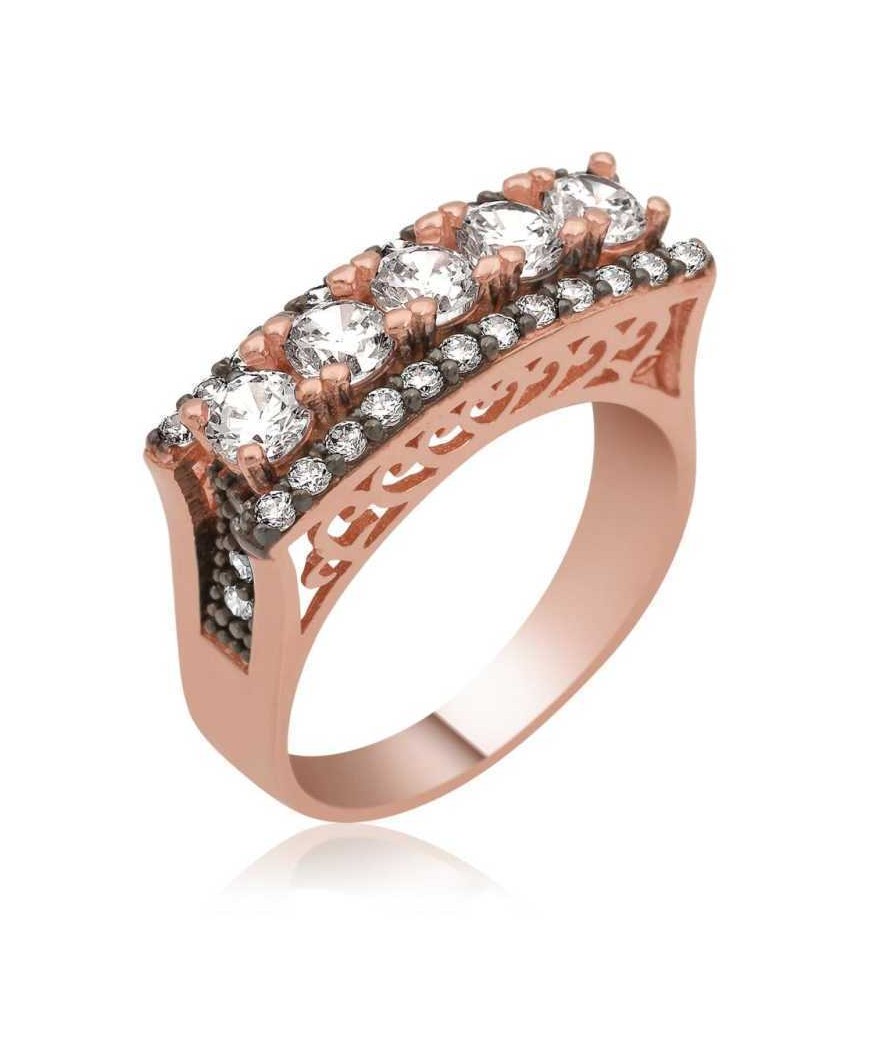 Gümüş 5 Taş Bayan Yüzük