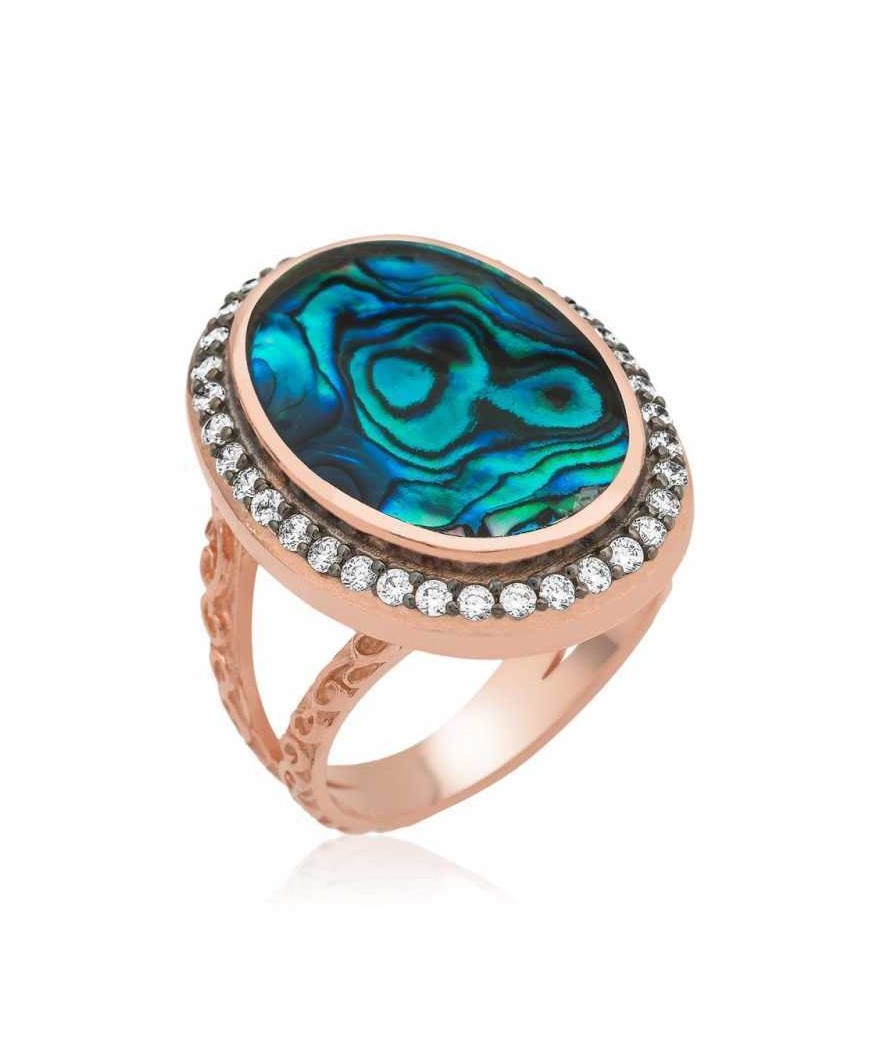 Gümüş Okyanus Sedef Bayan Yüzük