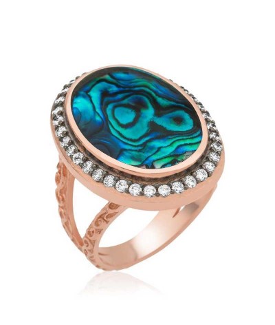 Gümüş Okyanus Sedef Bayan Yüzük