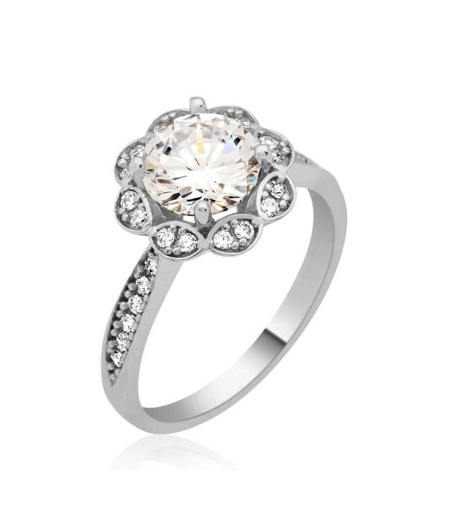 Gümüş Tek Taş Bayan Yüzük