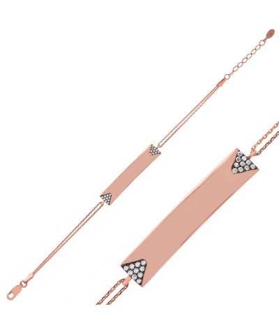 Gümüş İsimli Plaka Bayan Bileklik