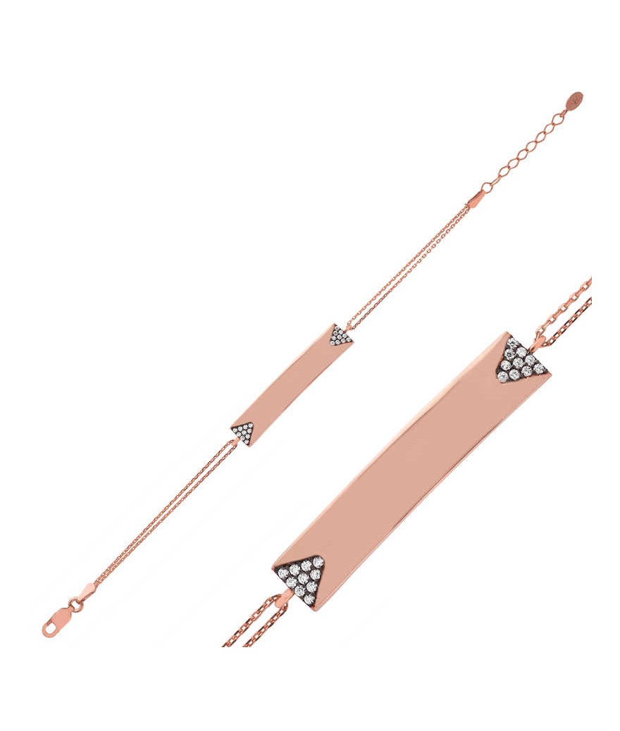 Gümüş İsimli Plaka Bayan Bileklik