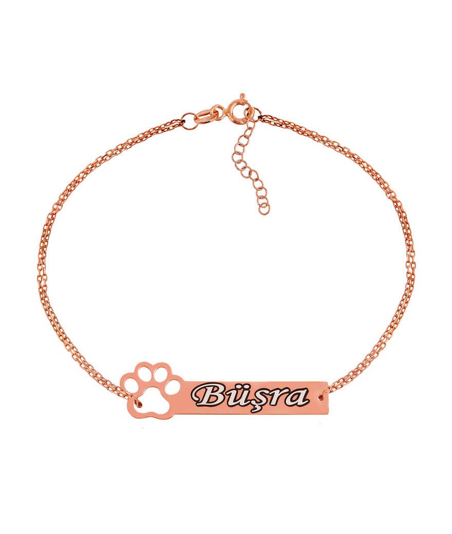 Gümüş Kişiye Özel İsimli Bayan Bileklik