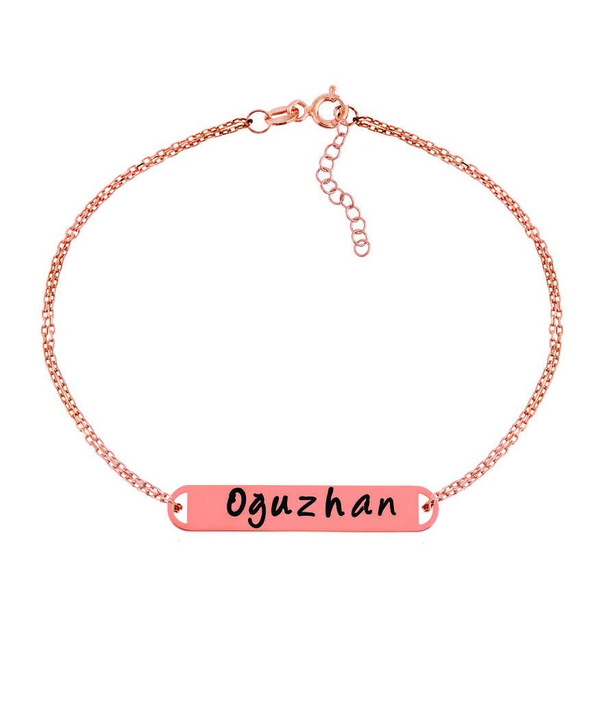 Gümüş Kişiye Özel İsimli Bayan Bileklik