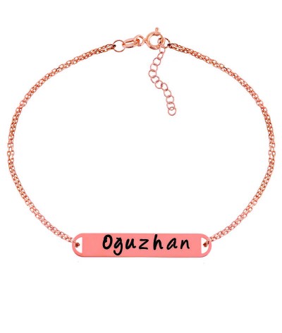 Gümüş Kişiye Özel İsimli Bayan Bileklik