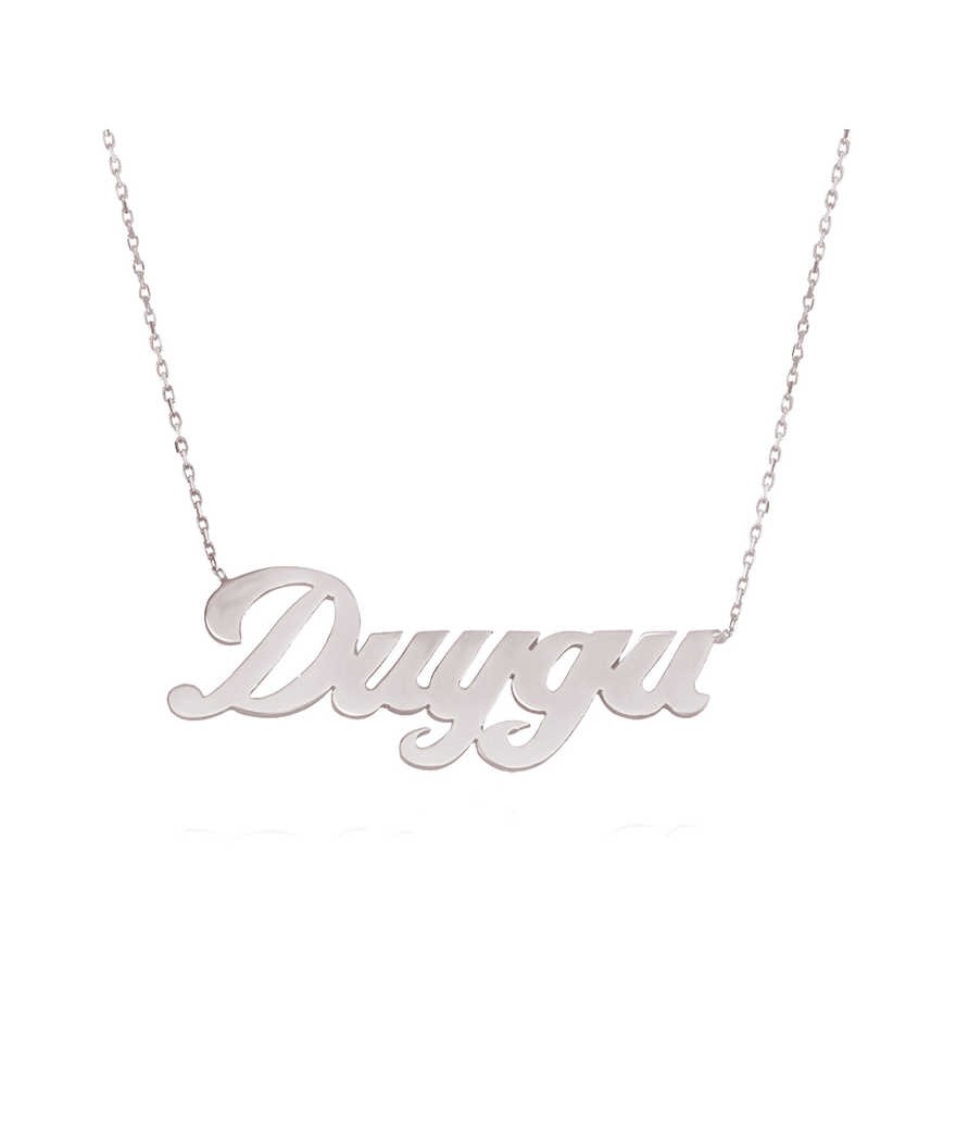 Gümüş Kişiye Özel İsimli Bayan Kolye