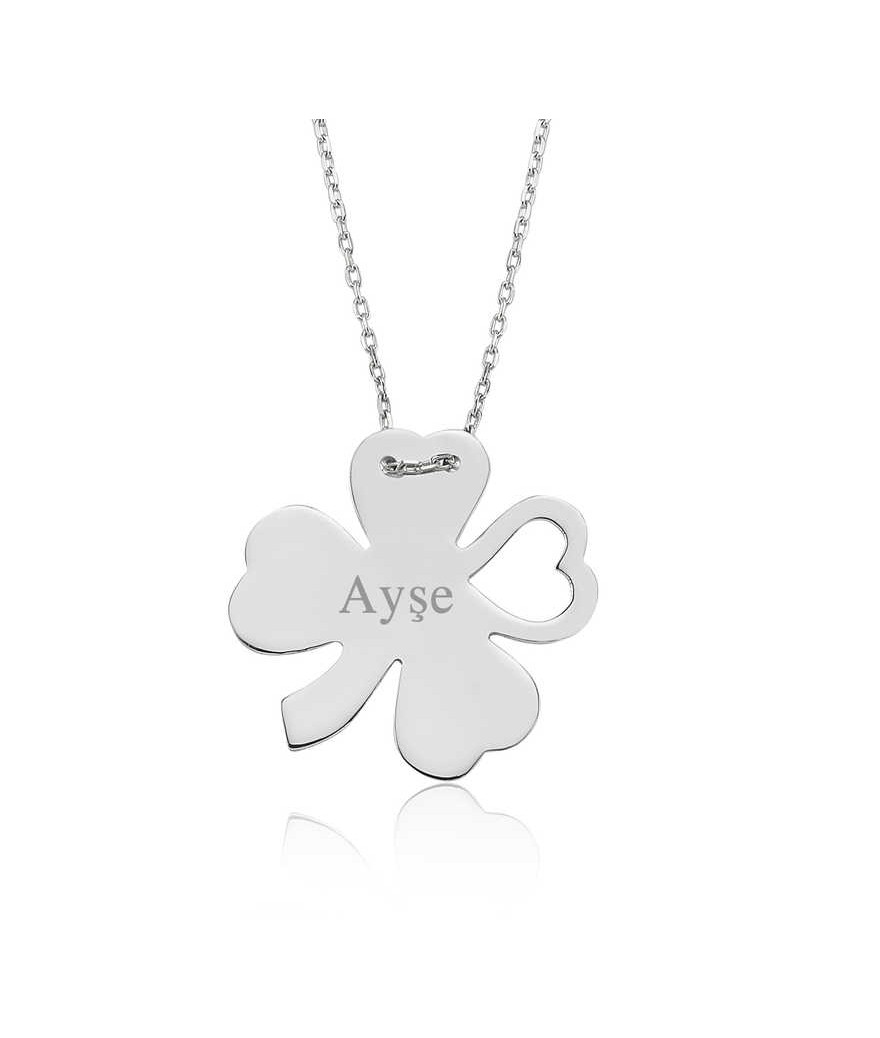 Gümüş İsimli Yonca Bayan Kolye