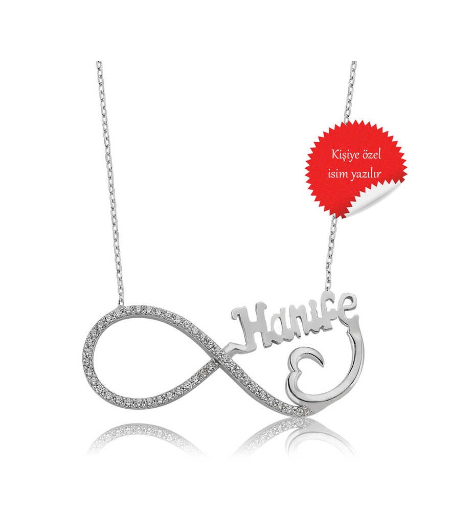 Gümüş İsimli Kalp Sonsuzluk Kolye