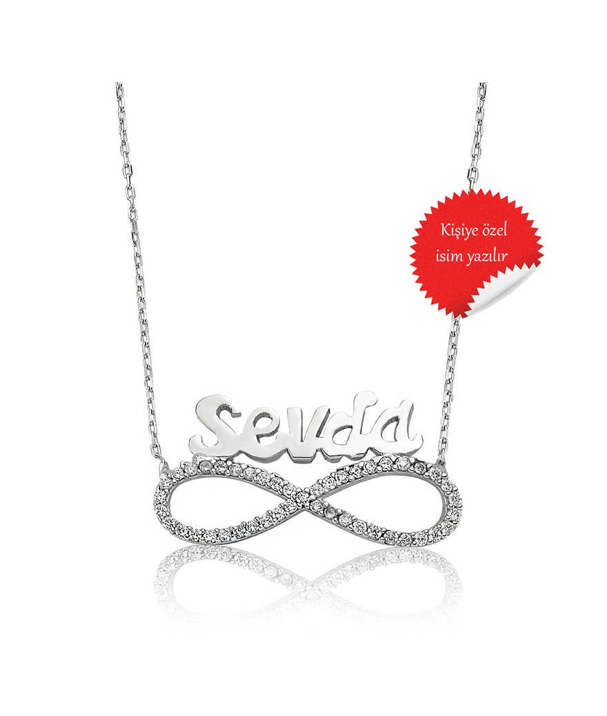 Gümüş İsimli Sonsuzluk Bayan Kolye