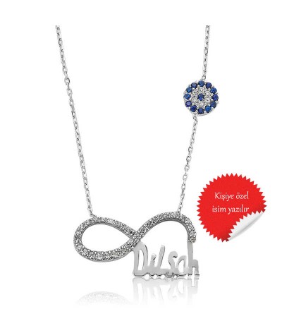Gümüş İsimli Sonsuzluk Bayan Kolye