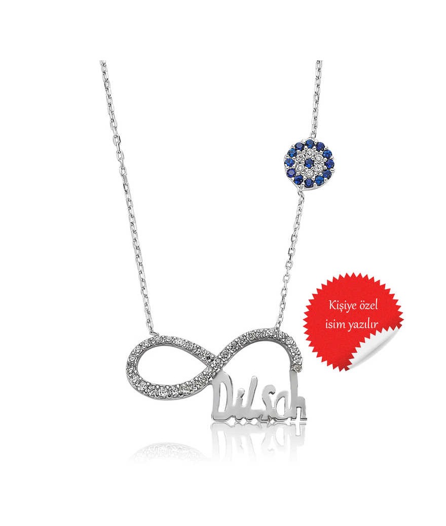 Gümüş İsimli Sonsuzluk Bayan Kolye