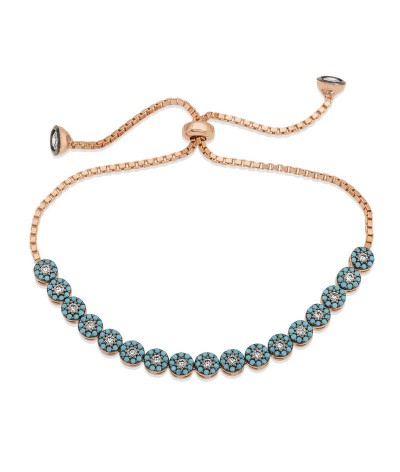 Gümüş Firuze Taşlı Asansör Bileklik