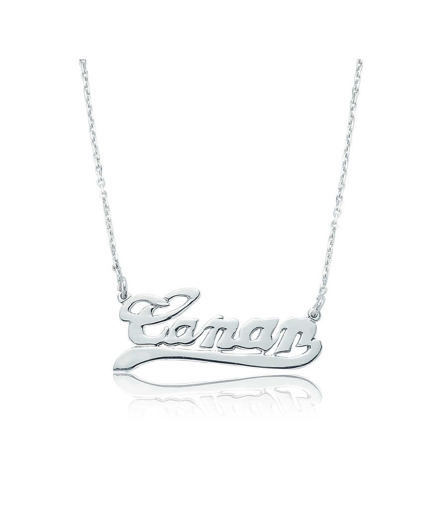 Gümüş Kişiye Özel İsimli Bayan Kolye