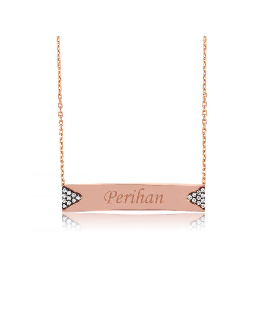 Gümüş İsimlik Plaka Bayan Kolye