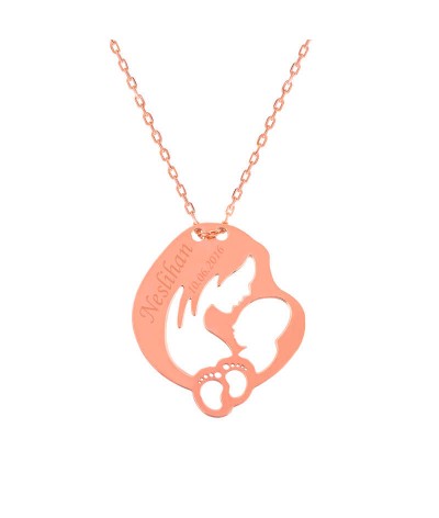 Gümüş İsimli Anne Bebek Sevgisi Kolye