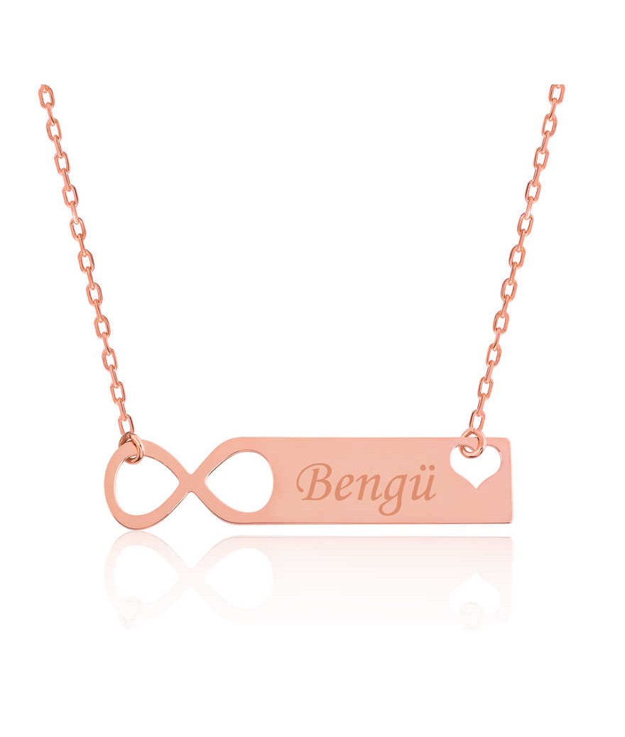 Gümüş Kişiye Özel Sonsuzluk İsimli Kolye