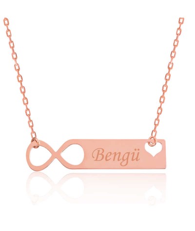 Gümüş Kişiye Özel Sonsuzluk İsimli Kolye