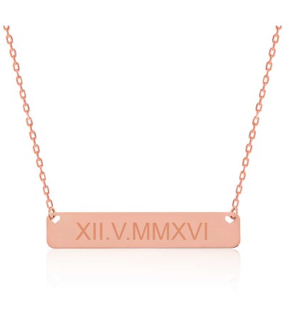 Gümüş Kişiye Özel Roma Rakamlı Tarih Kolye