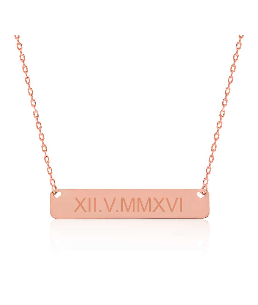 Gümüş Kişiye Özel Roma Rakamlı Tarih Kolye