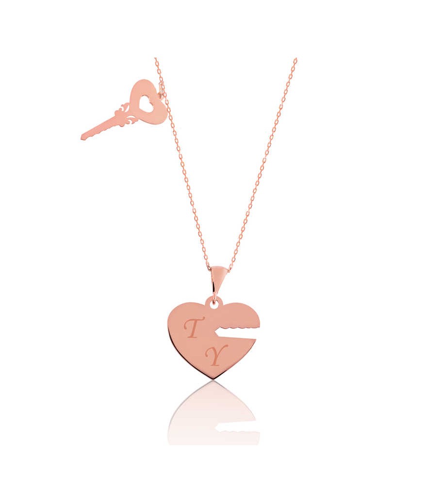 Gümüş Kalbimin Anahtarı İsimli Bayan Kolye