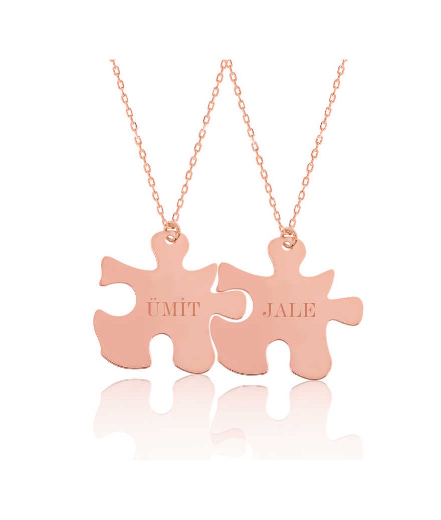 Gümüş Kişiye Özel Puzzle İsimli Kolye