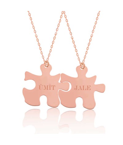 Gümüş Kişiye Özel Puzzle İsimli Kolye