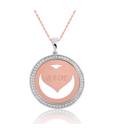 Gümüş Taşlı Kişiye Özel İsimli Kolye