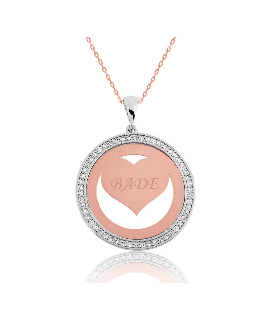 Gümüş Taşlı Kişiye Özel İsimli Kolye